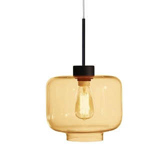Lampa wisząca ze szklanym kloszem Ritz amber